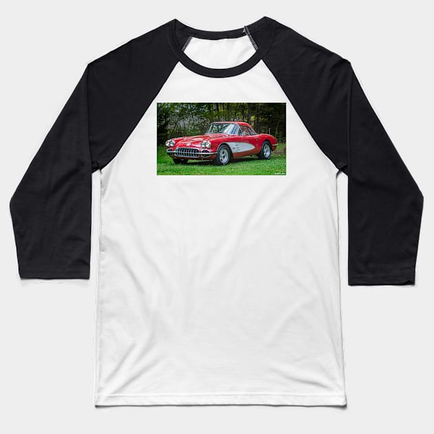 1960 Corvette Baseball T-Shirt by kenmo